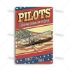 Artisian Flying Metal Sign Pilot Tin Plaque Flight Attendant Decorative Poster Wall Decor Garage Bar Pub Club Hotel Cafe Kitchen