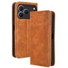 Flip Cover Compatible for Tecno Spark 50 4G Leather Case [Flip Vintage Leather] Shockproof Durable Retro Phone Case