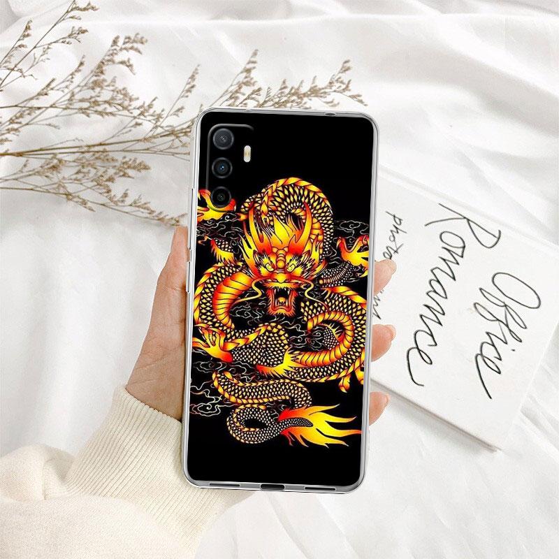 IK23 Chinese Dragon Transparent Phone Case for Motorola Moto G40 G04 G05 One Ace Action  Fusion + Plus Hyper Macro Vision Zoom