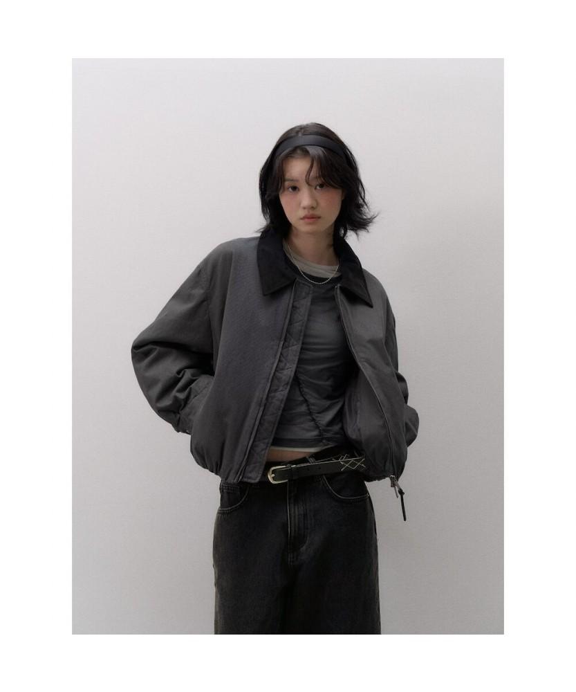 8Seconds Padded Lined Color-Blocked Collar Short Jumper Gray