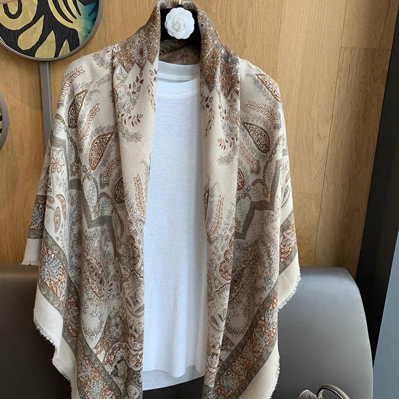 130*130cm Extra Large Square Scarf Fashion Scarves Cotton and Linen Hand Feel Scarf Lightweight Wraps Neck Scarves for Women