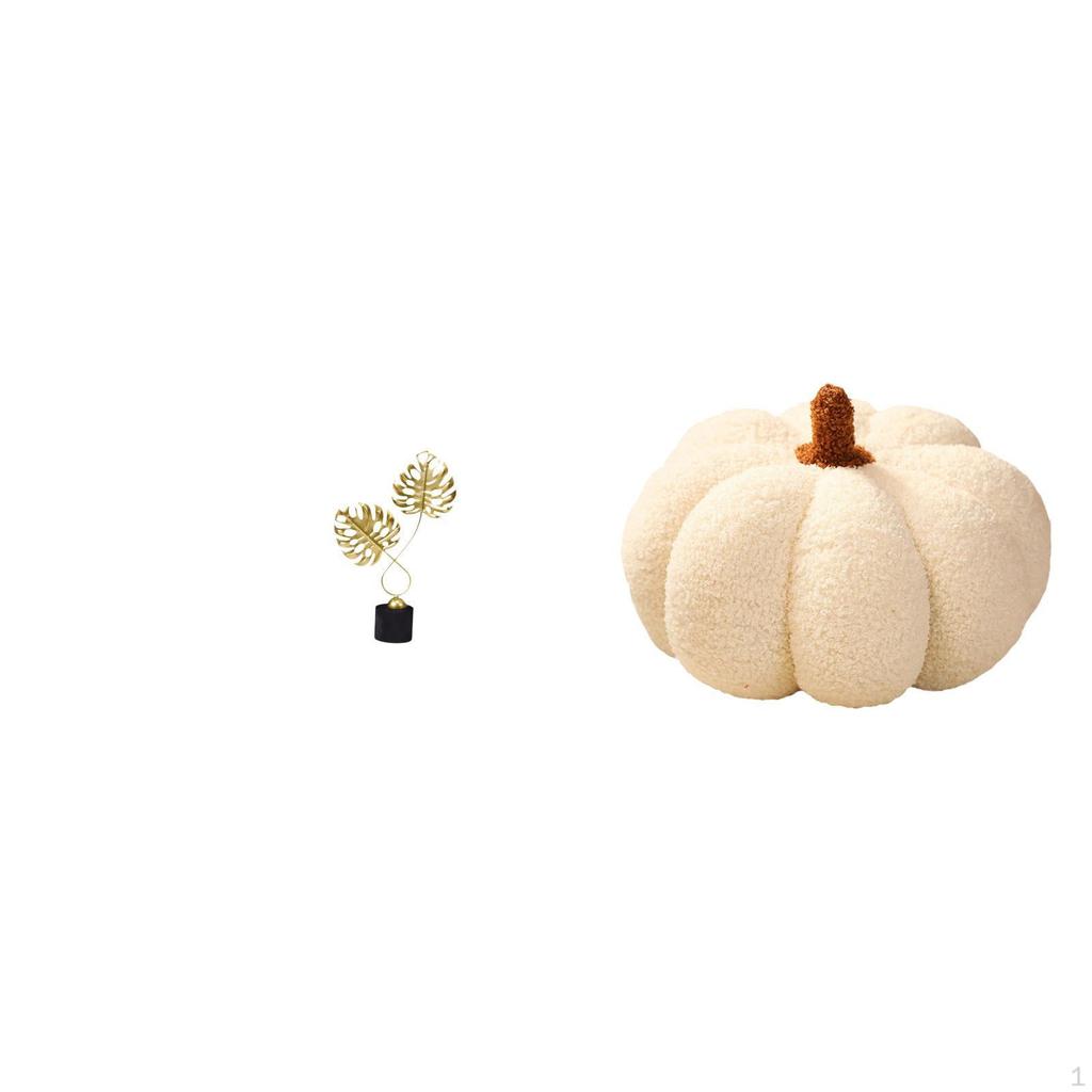 Pumpkin Sculpture Pillow Ornament Collectible Artwork Decorative Statue for Desk Sofa Bed Cabinet