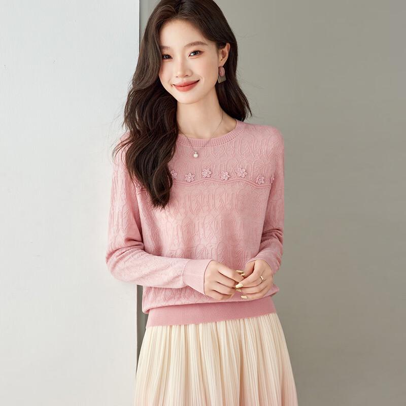 

Srcr Women s Wool Blend Jacquard Knit Long-Sleeve Top M