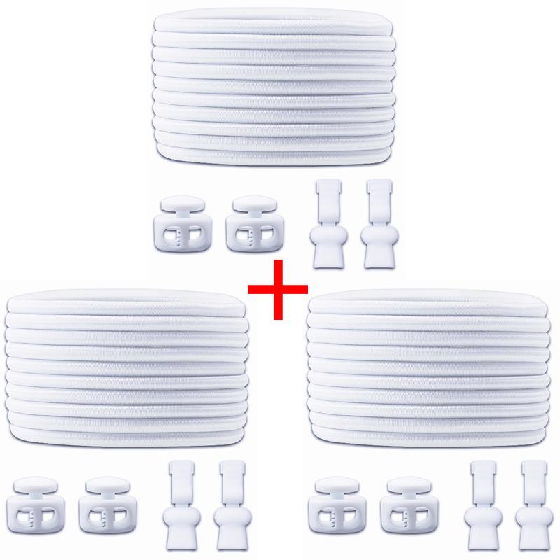 1Pair/3Pair Round Tennis Lazy Laces Without Ties Unisex Elastic Shoelaces Sneakers No Tie Shoe Laces Adult Kids Shoe Accessories