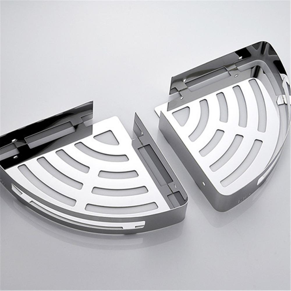 Bathroom Shelf Bath Shower Shelf 304 Stainless Steel Chrome Bathroom Corner shelf Wall Mounted Satin Kitchen Storage holder