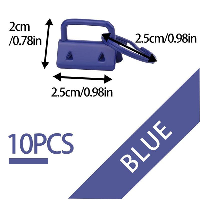 

10Pcs Metal Multi-color 25mm Tail Clip Iron 1-inch Key Ring Ribbon Clip DIY Accessory Hanging Electric Belt Clip синій