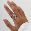 18K Gold Plated Open Adjustable Titanium Steel Ring For Women Fashion Minimalist Irregular Ring Daily Wear Jewelry Accessories