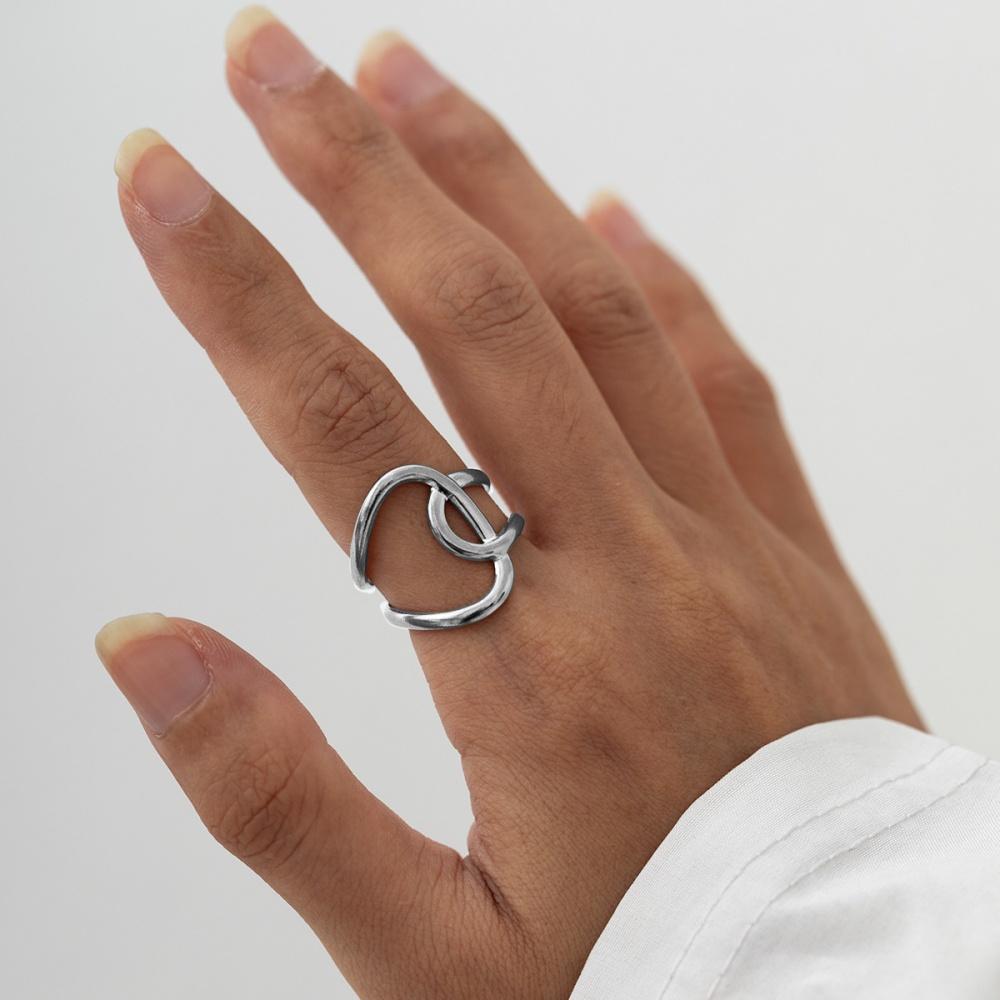 18K Gold Plated Open Adjustable Titanium Steel Ring For Women Fashion Minimalist Irregular Ring Daily Wear Jewelry Accessories