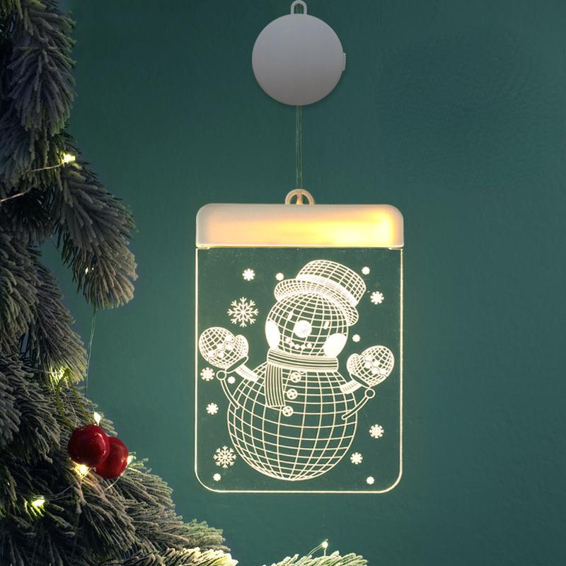 LED Light Christmas Decoration Supplies 3D Bell Snowflake Hanging Lamp Romantic Room Decoration Acrylic Curtain Lamp House Decor