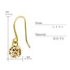 Sears K10 Natural Citrine Hook Single 10K Women's Earrings, Stone, 4-Prong, Gold, se105-0001-yg-st