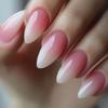 24 Stück Lange Stiletto Press-On Nägel Gradient Pink Weiß Falsche Nägel Spitzen DIY Maniküre Falsche Nägel Für Mädchen
