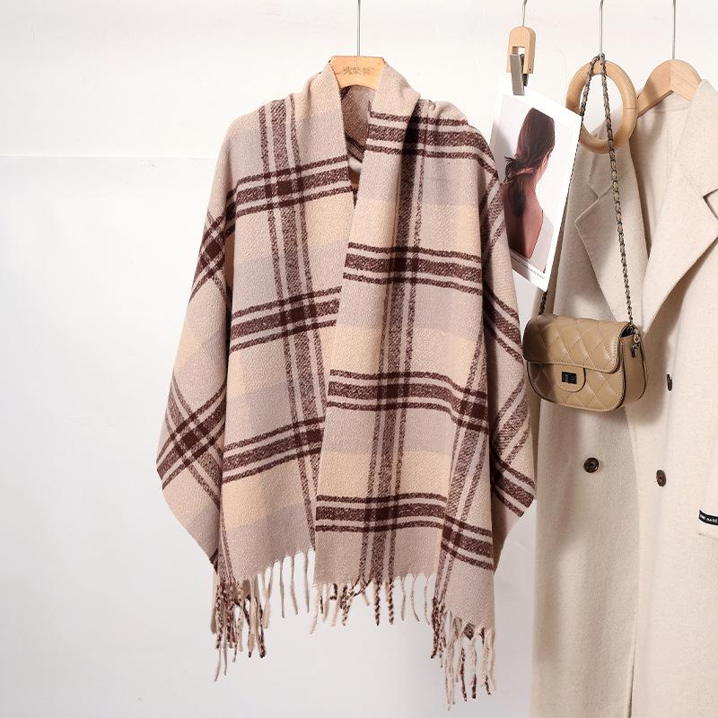 Women Winter Vintage Knitted Scarf Headscarf Ladies Men Casual Preppy Plaid Tassel Warm Scarve Mujer Male Foulard Wrap Shawl New