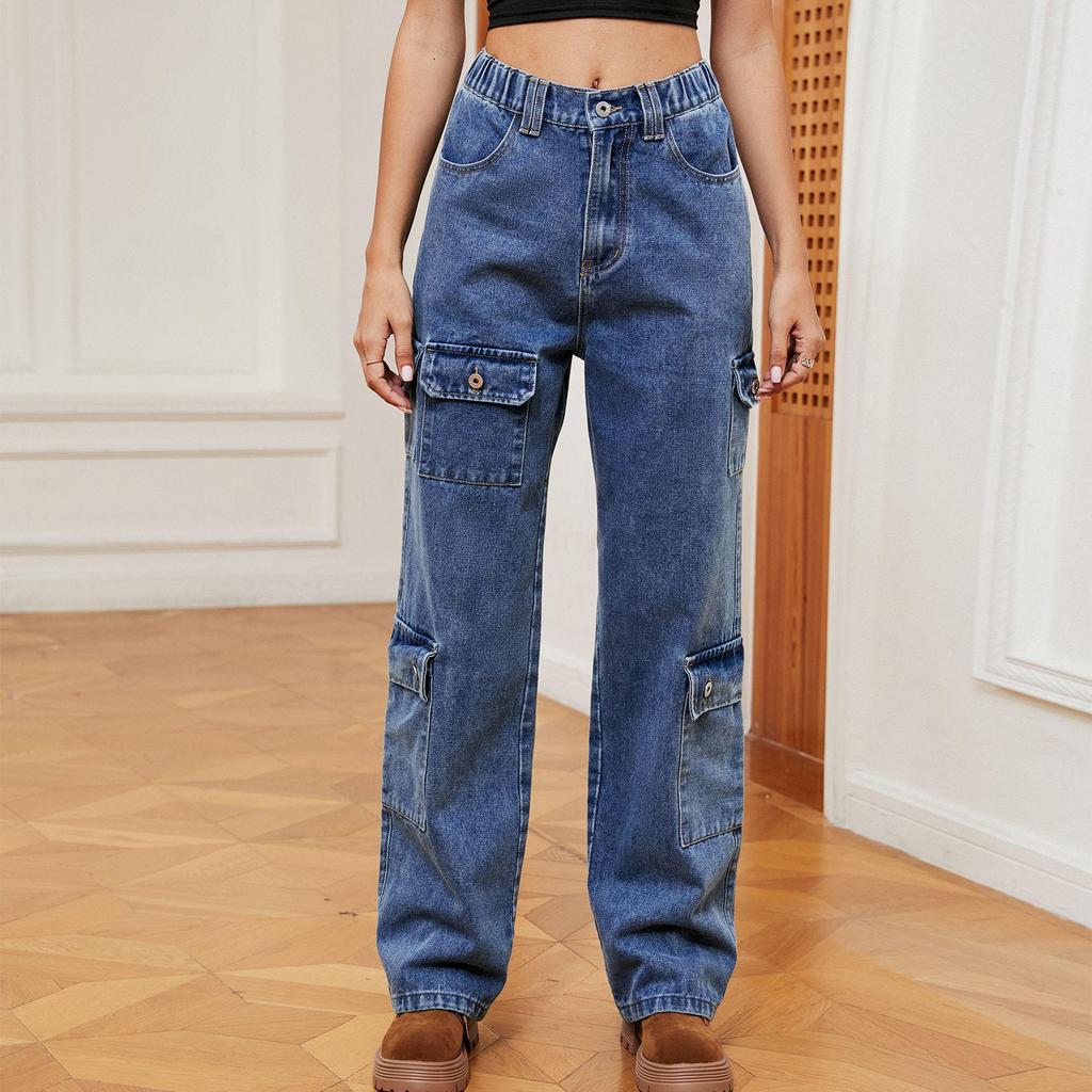 Women's Spicy Style Washed Denim Casual Workwear Pants
