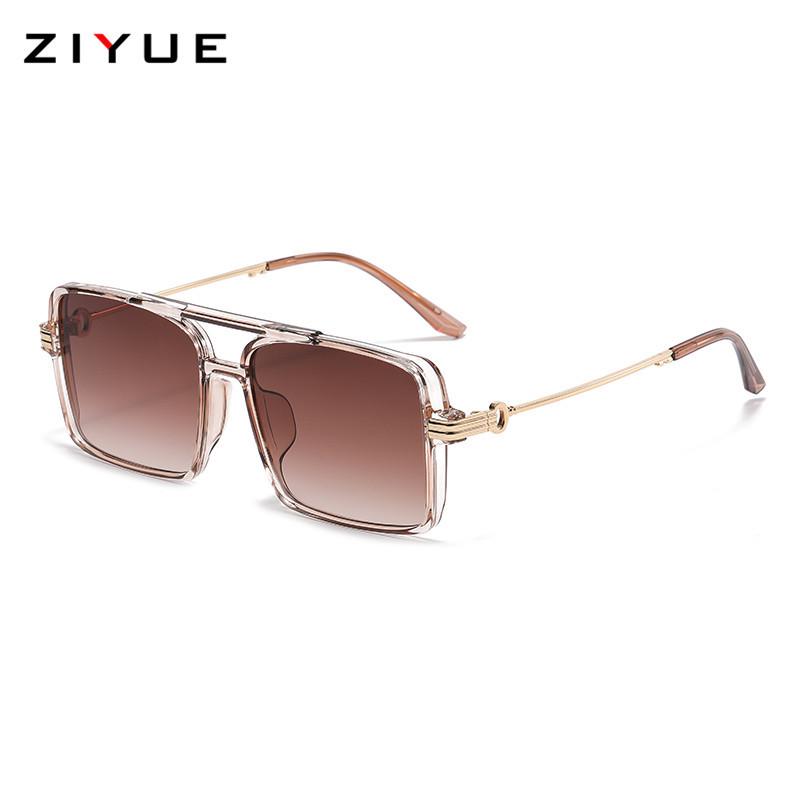 Korean Retro Metal Square Unisex Sunglasses - Blush, Anti-UV