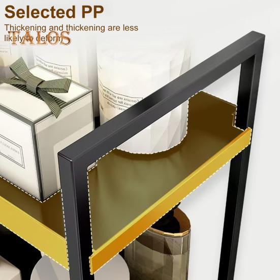 Countertop Storage Rack Double Layers Heavy Duty Metal Home Office Living Room Kitchen Bathroom Cosmetics Organizer Holder