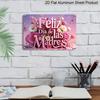 2D Flach, 1 Stück „Feliz Día De Las Madres“ Florales Schild, 12"×8" - Spanisches Muttertags-Dekoschild, Rosa & Lila - Aluminium Wandbehang-Dekoration für