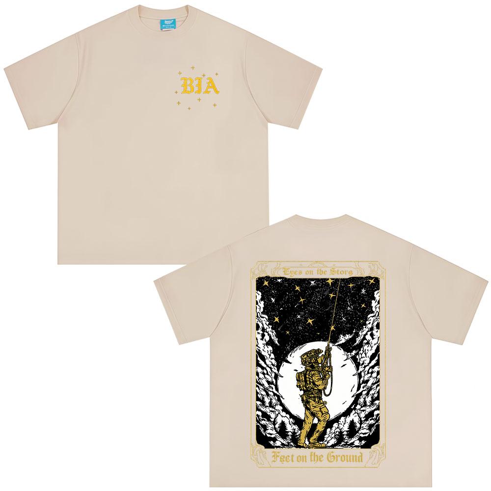 Eyes on The Stars Brothers in Arms Doppelseitig Bedrucktes T-Shirt Unisex Damenkleidung Lässiges Baumwoll Oversized Kurzarm T-Shirt