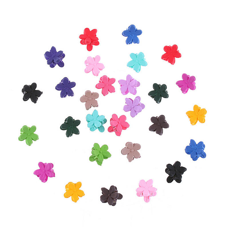 30PCS Kids Baby Girl Cute Mini Acrylic Flower Hair Claw Cartoon Hair Clip Clamp