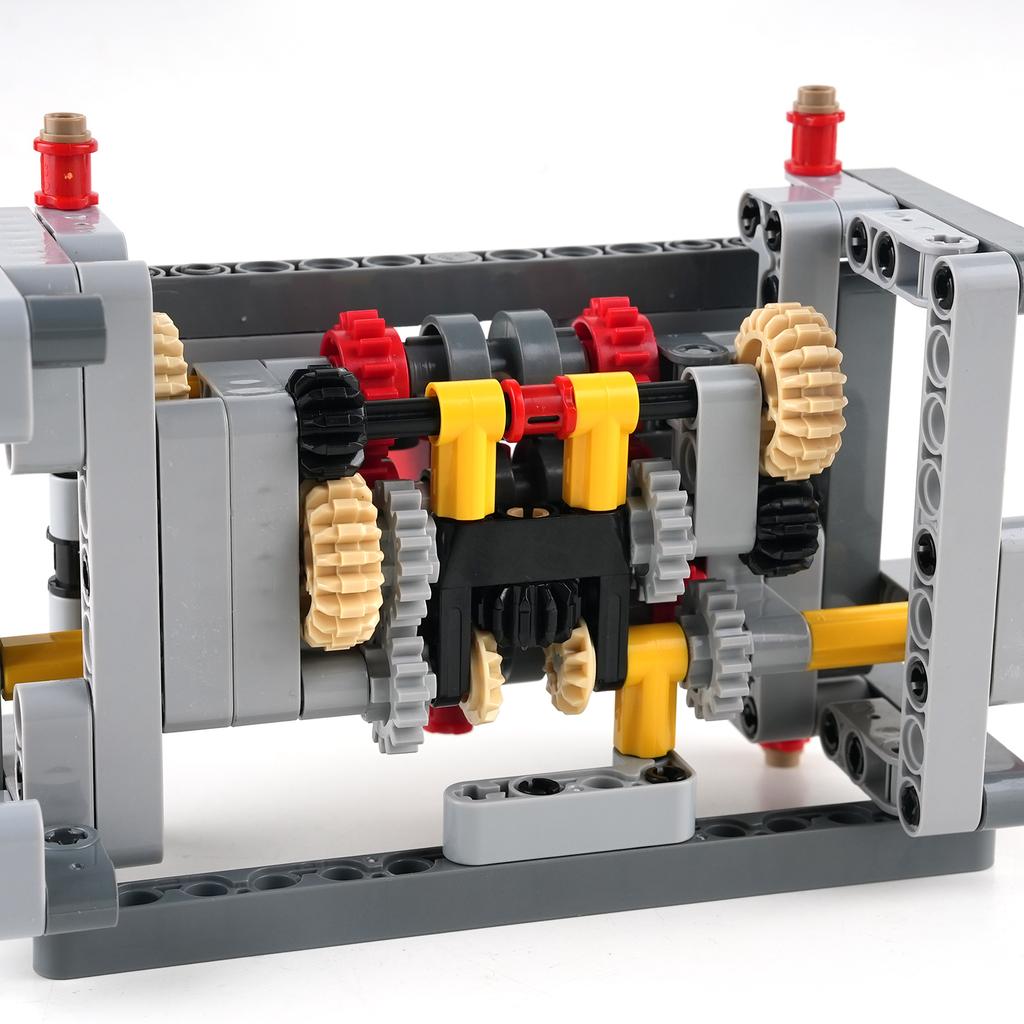 Cambio a 5 Marce con Retromarcia Kit Fai da Te Ingranaggi a Particelle Piccole Modello di Trasmissione Manuale Set di Blocchi da Costruzione Educativi