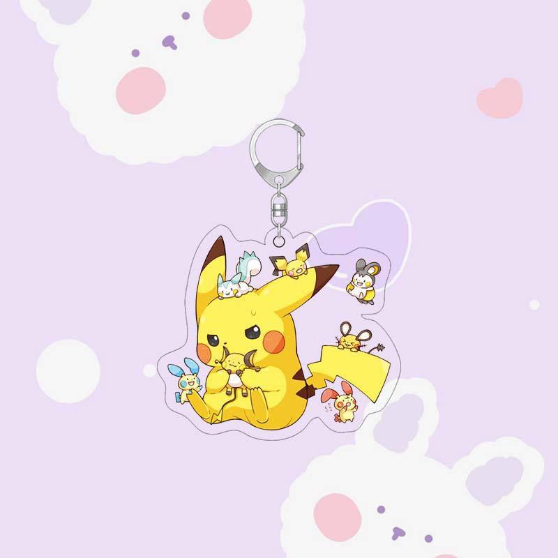 Pikachu Anime Keychain Laser Printed High-definition Acrylic For Decoration Gifts