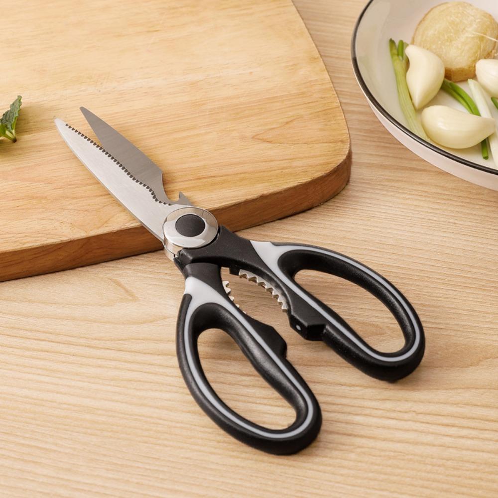 Multifunctional Powerful Kitchen Shears Chicken Bone Scissors Food Clip Walnut Household Scissors Multifunctional Stainless Steel Scissors