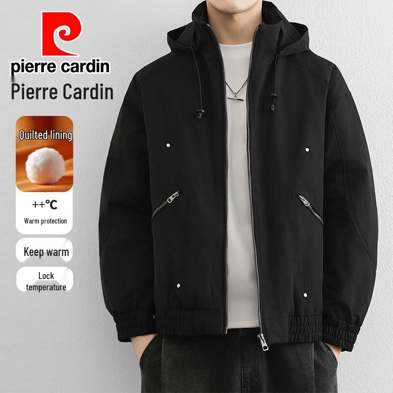 Pierre Cardin Men's Reversible Detachable Hooded Casual Jacket
