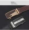 Men's Genuine Leather Crocodile Pattern Automatic Buckle Belt