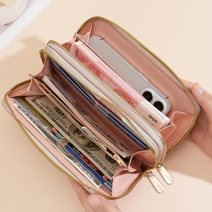 Wallet Women's Long and Large Capacity Wallet Women's Zipper Multifunctional Handbag Clip