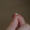 925 Silver Needle Simple Small Stud Earrings Round Cubic Zirconia Minimalist Stud Earrings Gift for Her