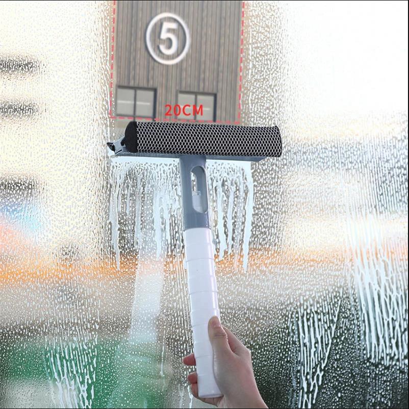 3 In 1 Window Cleaning Brush Glass Wiper for Bathroom Mirror Window With Spray
