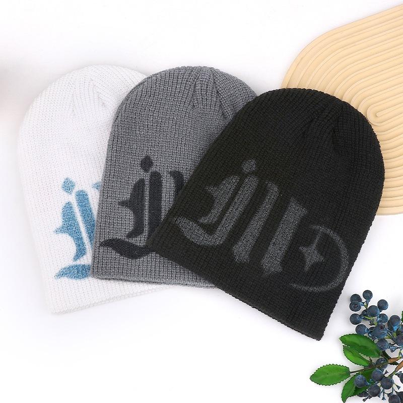 Warm men's and women's Sanskrit contrasting colors, cool fashion versatile wool, new knitted hat, pullover hat, sweet cold hat, European and American