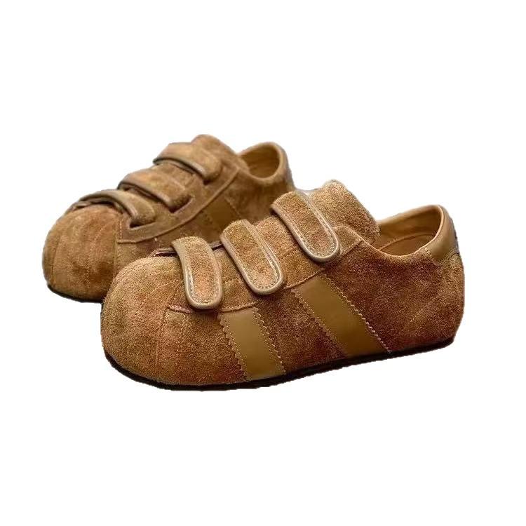 Platform shell head board shoes women's 2025 new autumn stupid big head bread shoes versatile flat bottom casual women's shoes