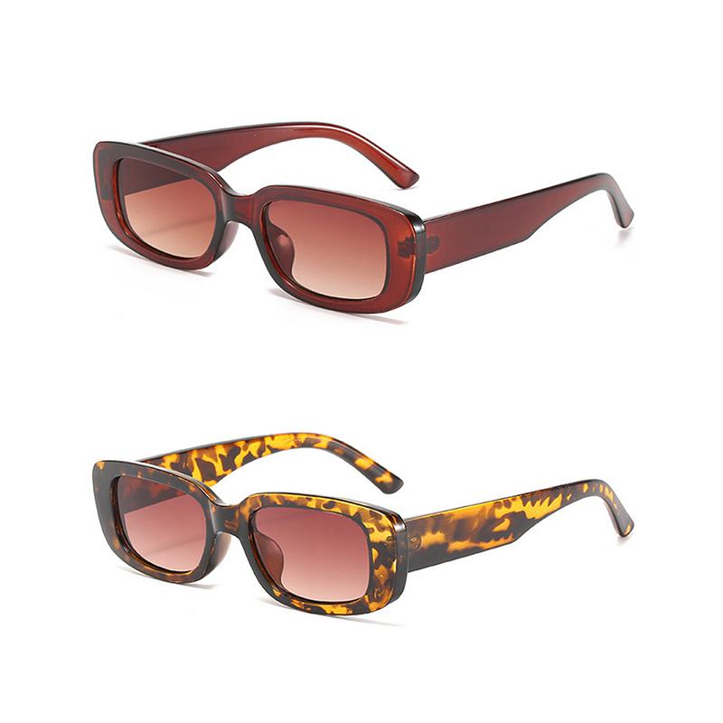 Vintage Trendy Rectangle Sunglasses Retro Fashion Small Frame Eyewear Outdoor Driving Uv400 Goggle Shades Sports Sun Glasses