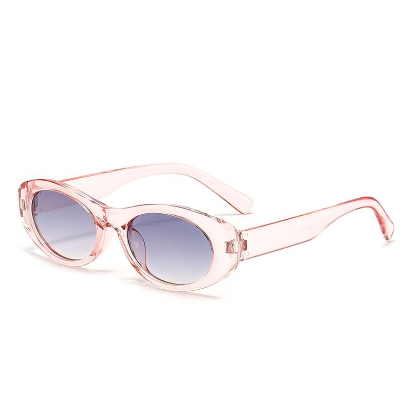 New fashion oval frame sunglasses women's trend street shot glasses European and American retro personality cat eye sunglasses women