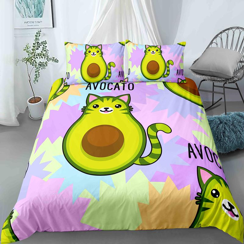 Мультяшная забавная наволочка с авокадо - Летняя фруктовая тематика, для детей, мальчиков, девочек и взрослых (135x200cm)