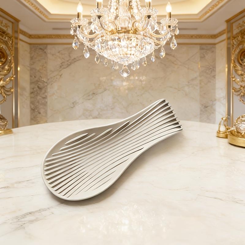 

1PCS Silicone Spoon Rest Kitchen Tool Holder Pad with Non-Slip Heat Resistant Design for Cooking Utensils Organization of Ladles хаки