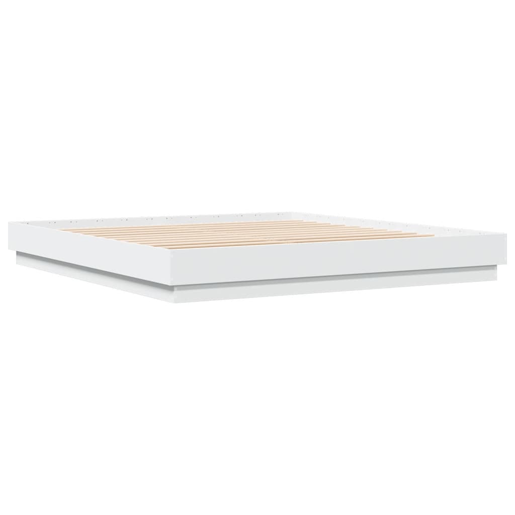 LED White Bed Frame 180x200 cm