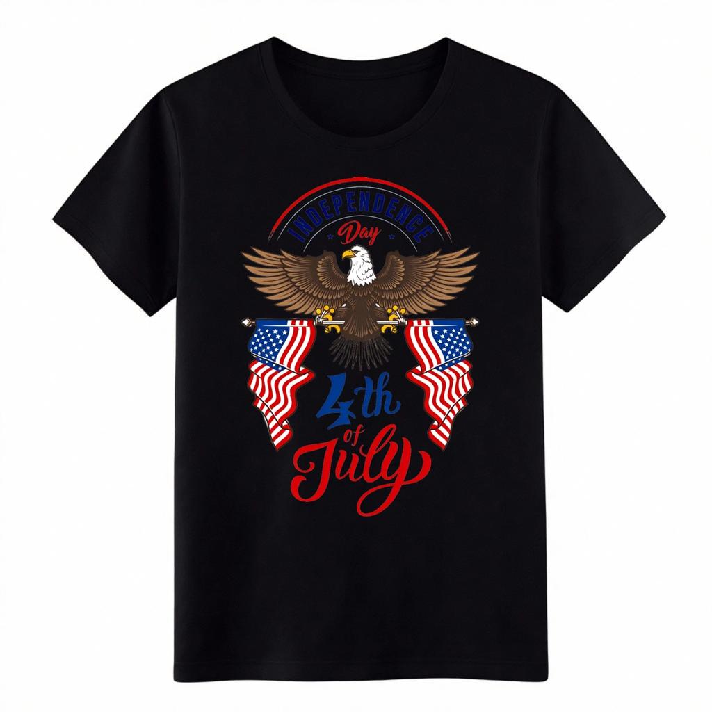 4th of July Bald Eagle USA Flag T-Shirt, Independence Day Patriotic Tee