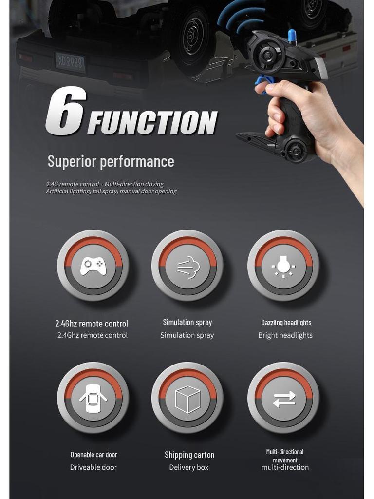 Remote Control Sound & Light Drift Van - Double Door Simulation Toy Car for Kids