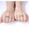 Matching Popular One Size Fits and Matching Set of Hawaiian Wedding Popular Couple Blue Starry Sky Eternal Engagement Silver 925 Ring Finish [Rockyu]