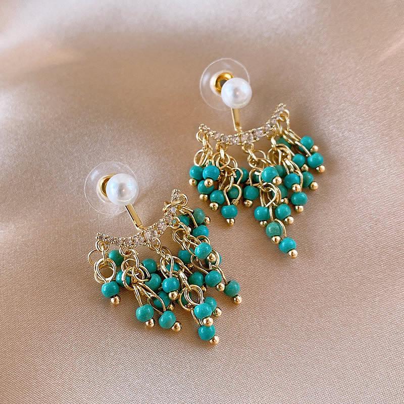 Ethnic Geometric Water Drop Tassel Earrings: Retro Design with Niche Temperament and High-Class Feel in National Style