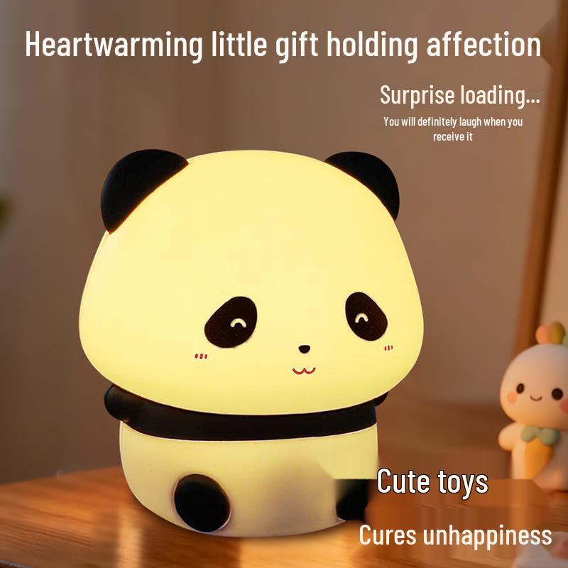 Panda HuaHua Silicone Night Light: Cozy Bedside Lamp & Sleep Companion