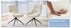 [Set of 2] 360° Swivel Dining Chair with White Fabric Cover: Black Lacquered Metal Frame with Four Legs, Suitable for Modern Dining Areas.