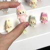 10pcs Mini Cute Labubu Doll Flocking Vinyl Kawaii Doll Pendant Accessories Ornament Desktop Decoration Collect Toy Children Gift