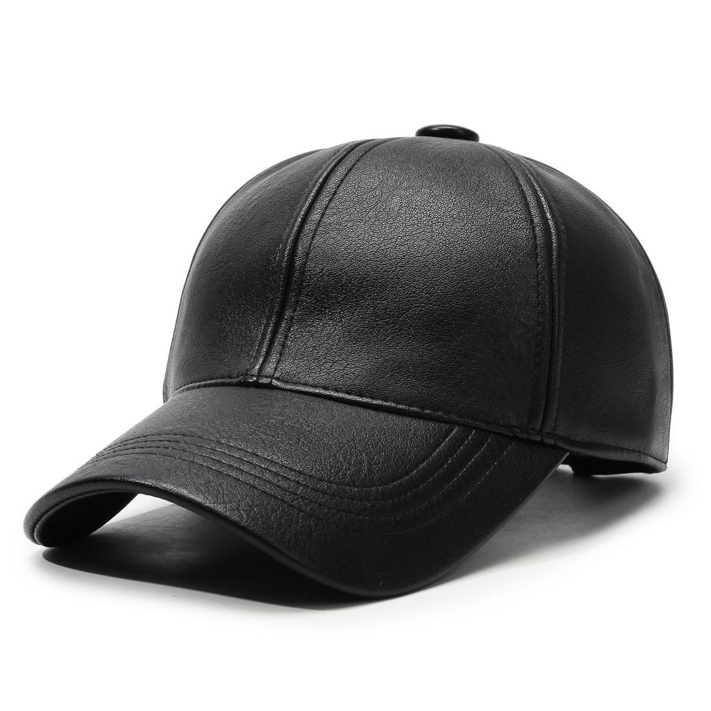 Simulation Leather Hat Autumn And Winter Men'S Cap Outdoor Sunshade Sheepskin Baseball Cap Casual Versatile