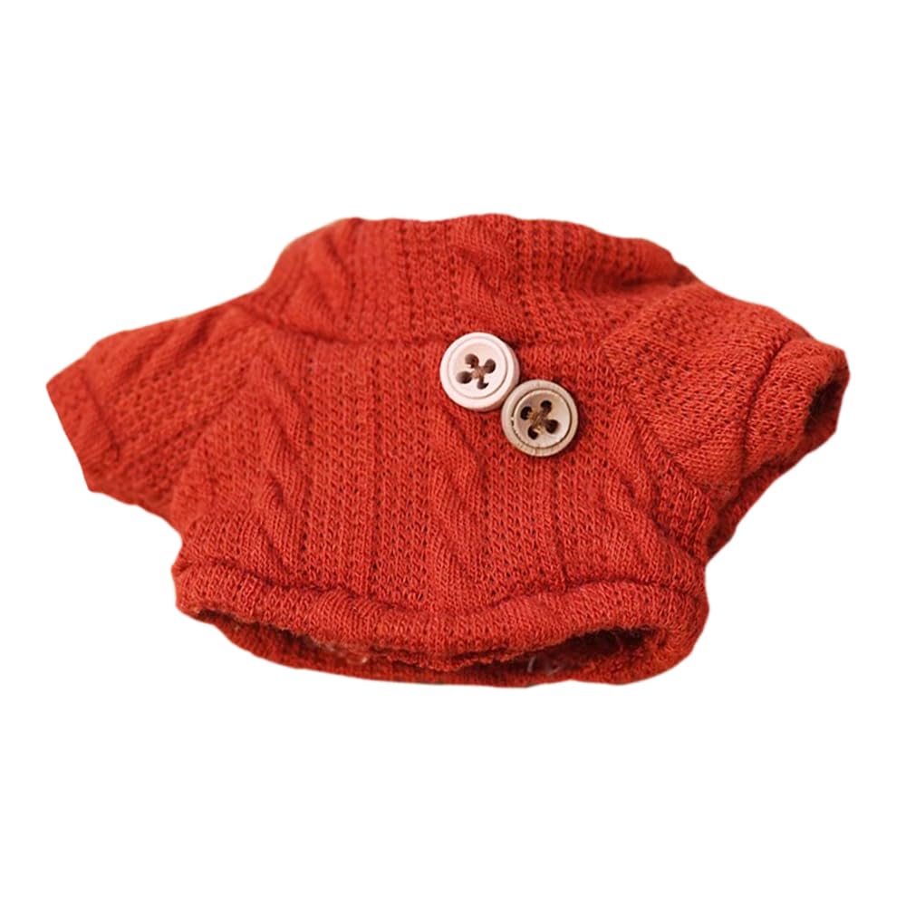

niannyyhouse 10cm-15cm 20cm Plush Clothes, Turtleneck Sweater, Cotton Doll Clothes, Dress-Up (Orange, 10cm-15cm)