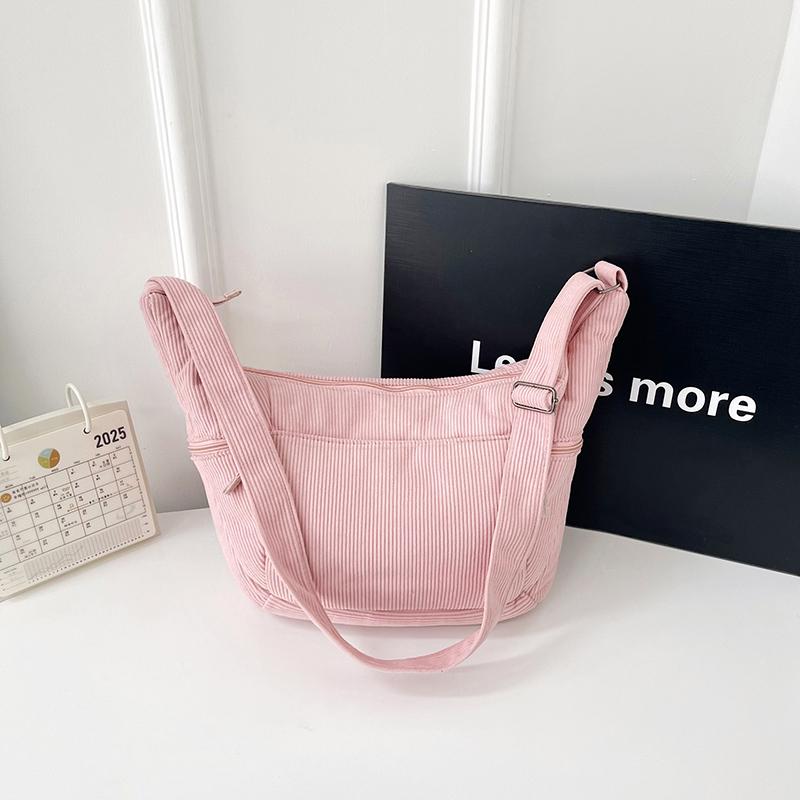 Hobo Bag Women's Large Capacity Shoulder Bag Commuter Corduroy Bag Student Class Crossbody Bag