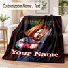Child's Play Chucky Tiffany Custom Name Flannel Throw Blanket Soft Warm for Sofa Bed Indoor Home Use