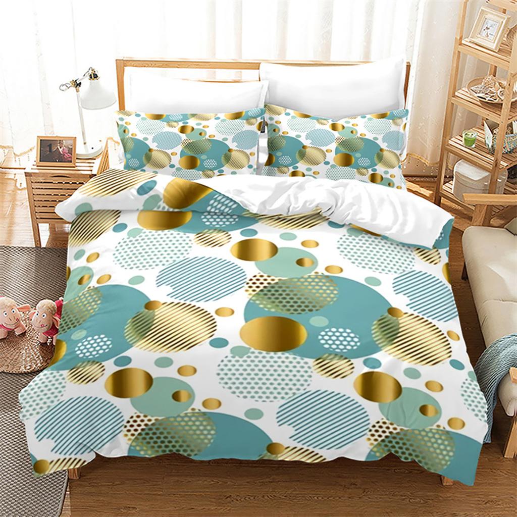 Luxury Gold Floral Duvet Cover Bohemian Leaves Microfiber Exotic Geometric King Queen for Children Adult for Bedroom Decoration