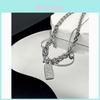 Vintage Geometric Chain Necklace For Men And Women With Pearl Finish